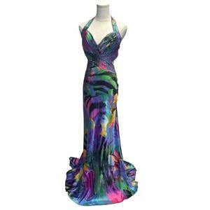 Robe De Bal Adrianna Papell Junior Taille 9/10 Magenta Plissée Asymétrique - Neuve